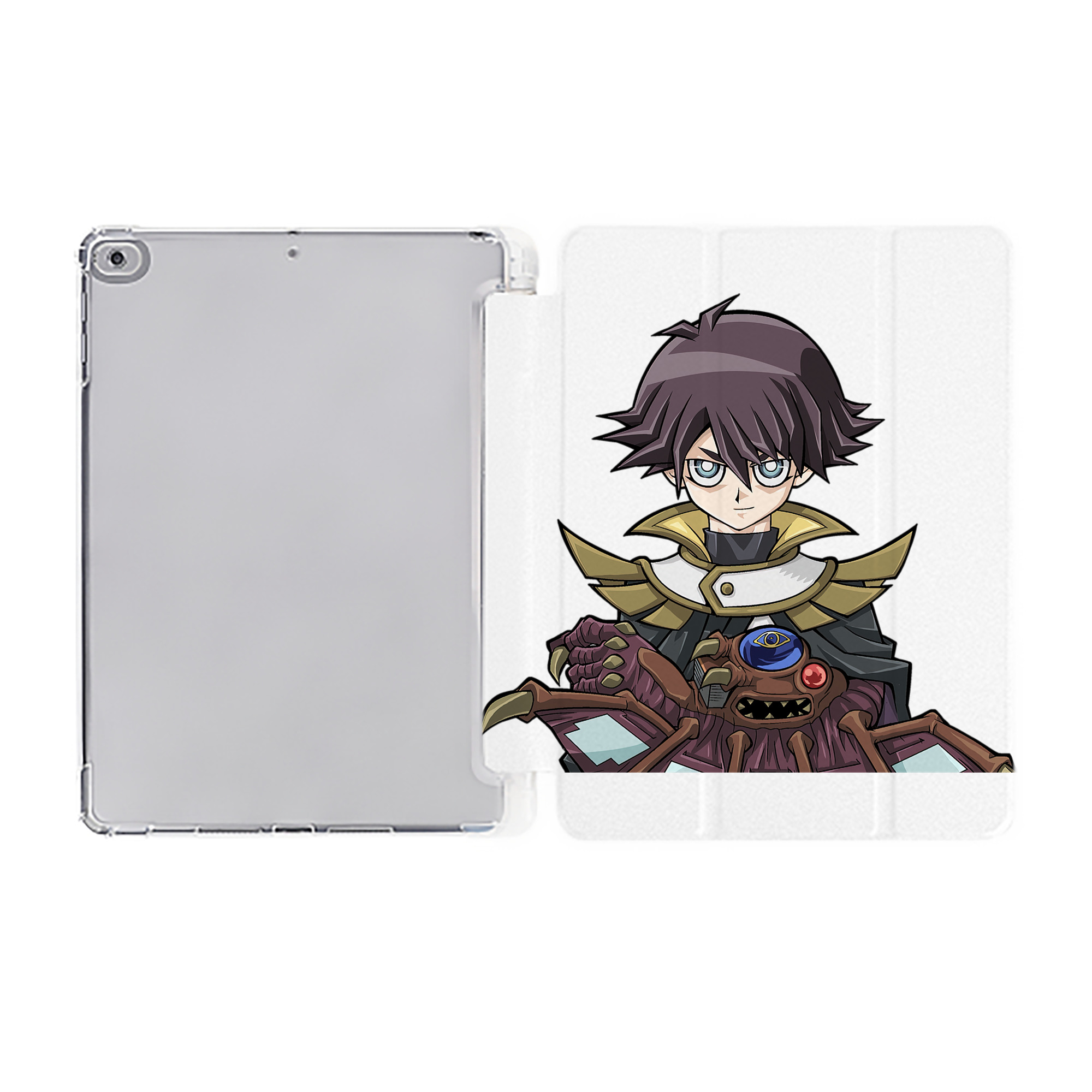 （画像用） 遊☆戯☆王 Yu-Gi-Oh! IPad ケース ペン収納付き 三つ折りスタンド PUレザー×シリコン 対応機種9.5/10.5/10.9インチ